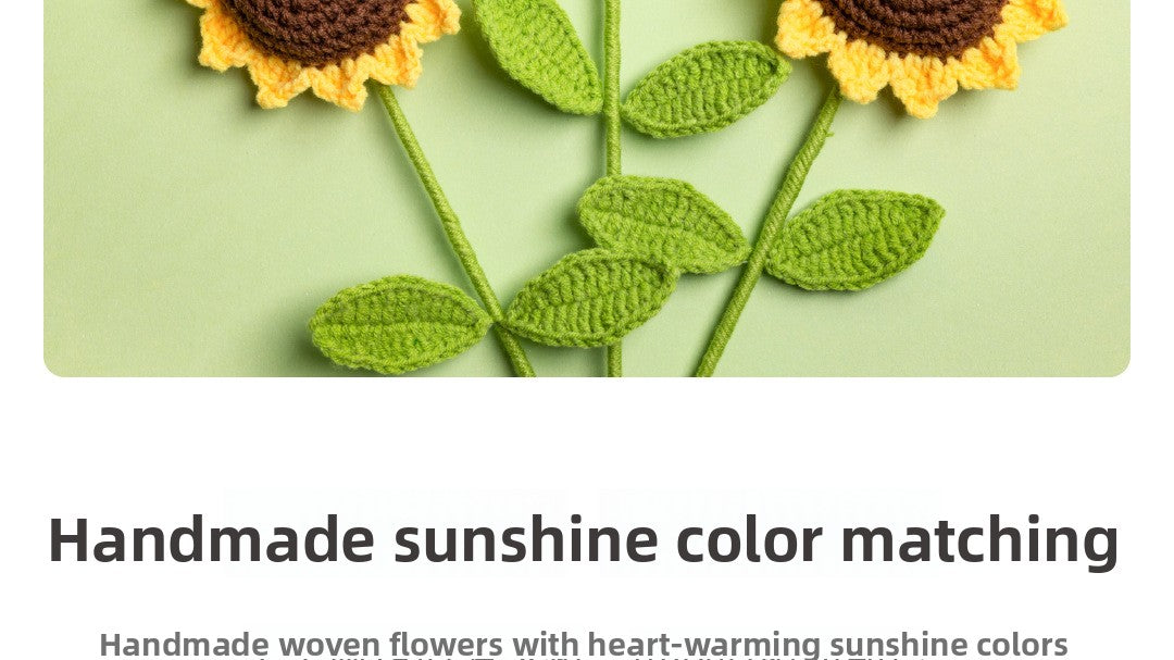 Finished Sunflower Handmade Knitted Artificial Flower Faux Yarn Flower Decoration Sunflower Flower Valentine's Day Teacher's Day Gift