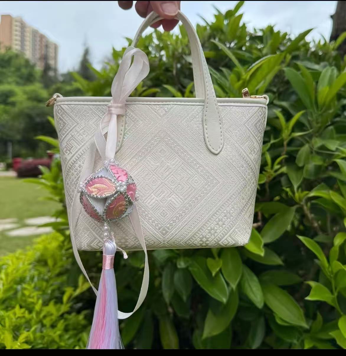 Ethnic Mini Tote Bag, Small Woven Jacquard Shoulder Bag, Non-Material Cultural Heritage Crossbody, Chic Work Commute Bag, Unique Small Handbag for Women
