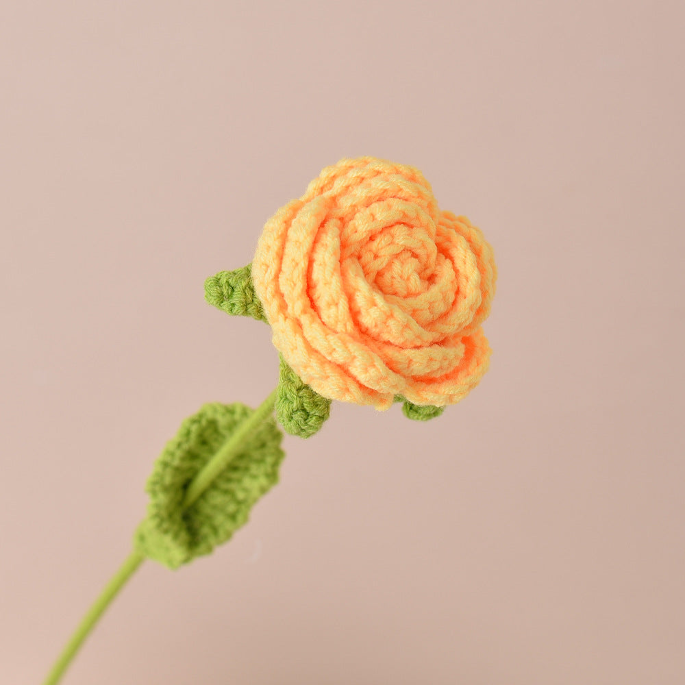 Finished Sunflower Handmade Knitted Artificial Flower Faux Yarn Flower Decoration Sunflower Flower Valentine's Day Teacher's Day Gift