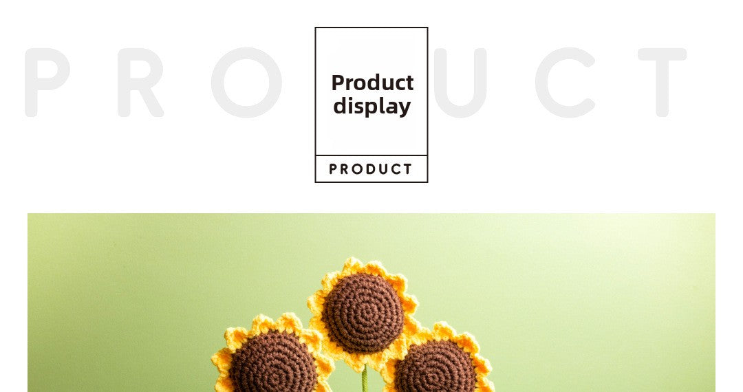 Finished Sunflower Handmade Knitted Artificial Flower Faux Yarn Flower Decoration Sunflower Flower Valentine's Day Teacher's Day Gift
