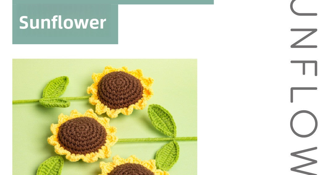 Finished Sunflower Handmade Knitted Artificial Flower Faux Yarn Flower Decoration Sunflower Flower Valentine's Day Teacher's Day Gift