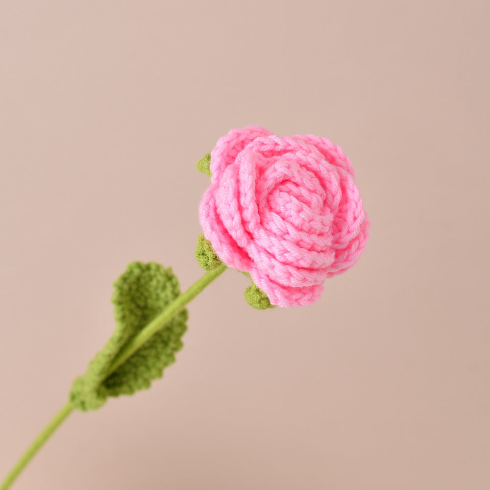 Finished Sunflower Handmade Knitted Artificial Flower Faux Yarn Flower Decoration Sunflower Flower Valentine's Day Teacher's Day Gift