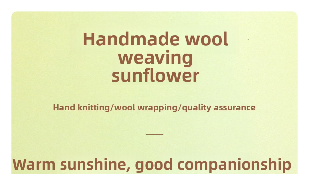 Finished Sunflower Handmade Knitted Artificial Flower Faux Yarn Flower Decoration Sunflower Flower Valentine's Day Teacher's Day Gift
