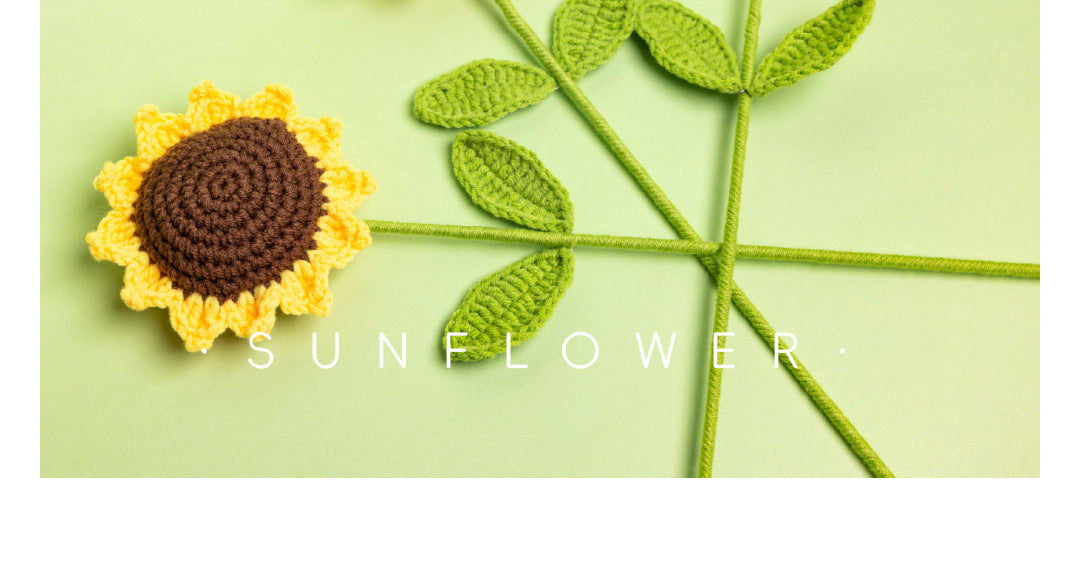 Finished Sunflower Handmade Knitted Artificial Flower Faux Yarn Flower Decoration Sunflower Flower Valentine's Day Teacher's Day Gift