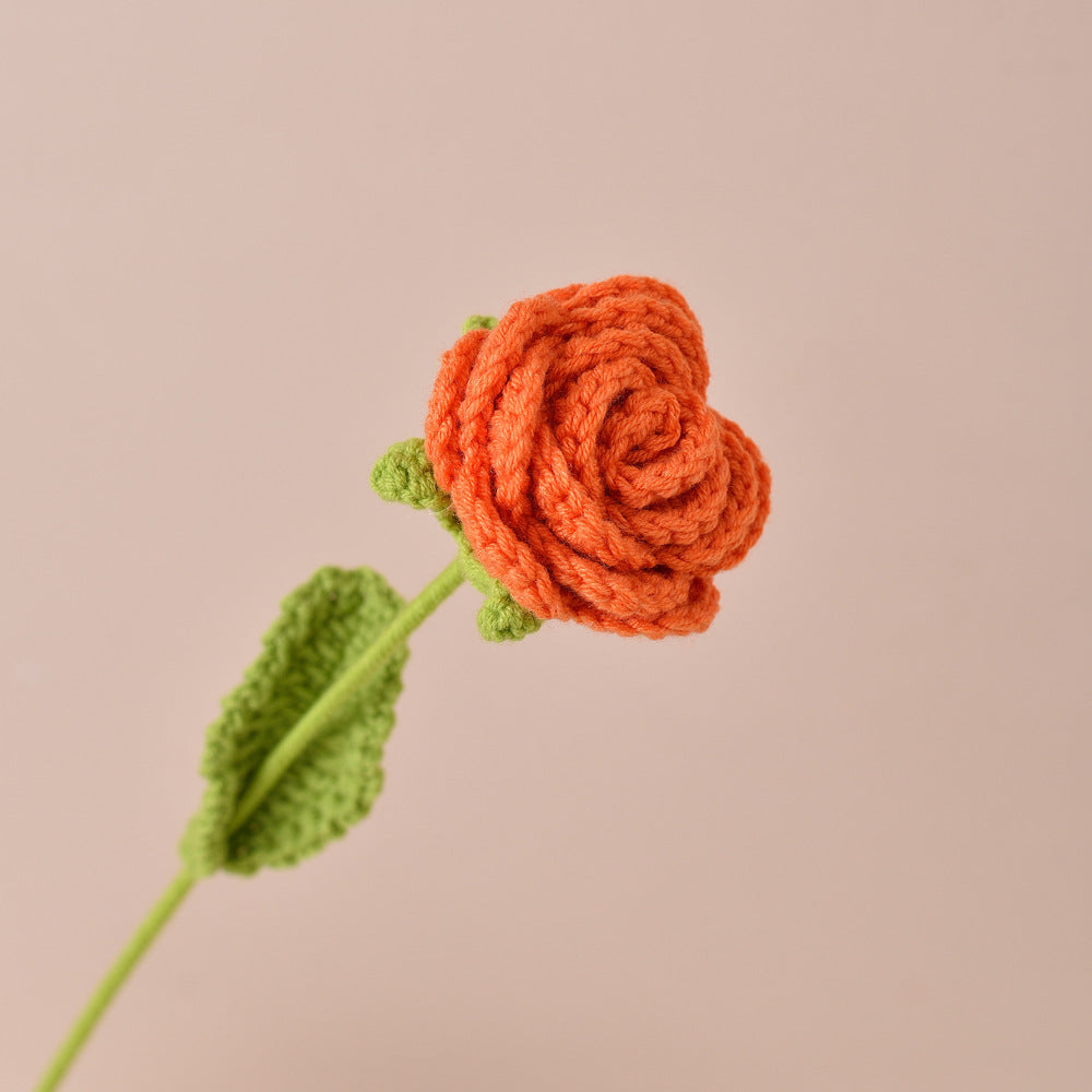 Finished Sunflower Handmade Knitted Artificial Flower Faux Yarn Flower Decoration Sunflower Flower Valentine's Day Teacher's Day Gift