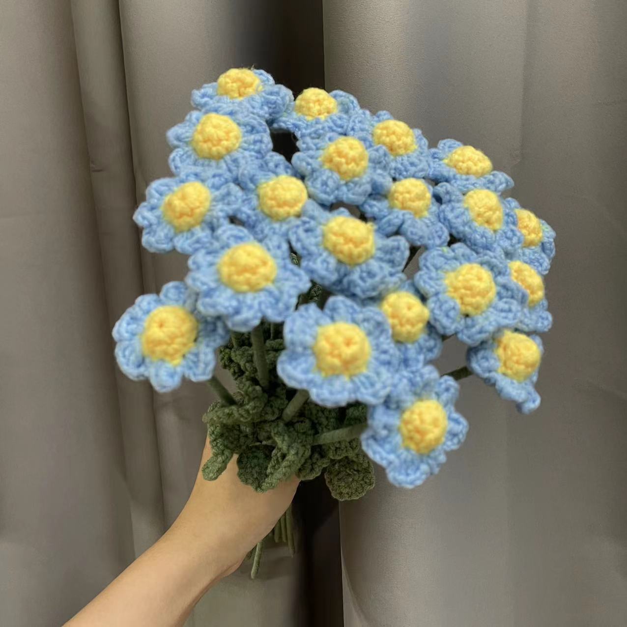 Finished Sunflower Handmade Knitted Artificial Flower Faux Yarn Flower Decoration Sunflower Flower Valentine's Day Teacher's Day Gift