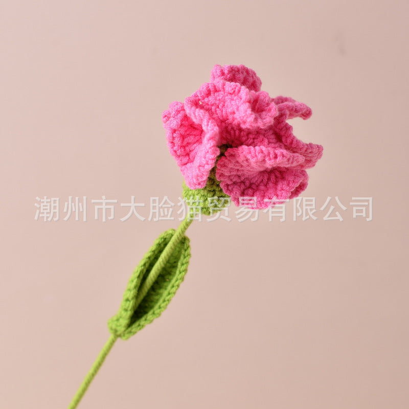 Finished Sunflower Handmade Knitted Artificial Flower Faux Yarn Flower Decoration Sunflower Flower Valentine's Day Teacher's Day Gift