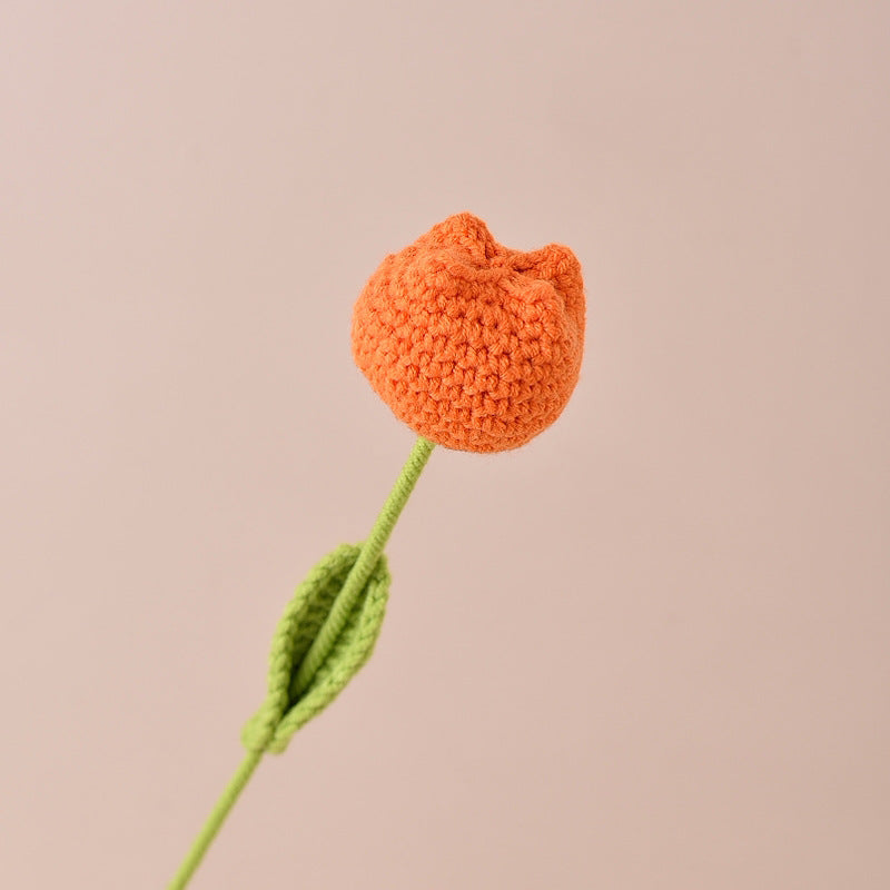 Finished Sunflower Handmade Knitted Artificial Flower Faux Yarn Flower Decoration Sunflower Flower Valentine's Day Teacher's Day Gift