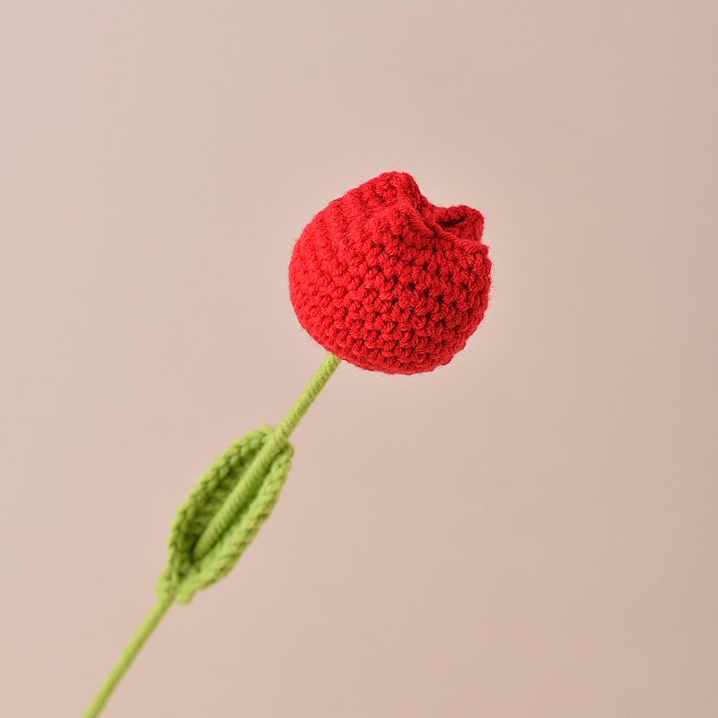 Finished Sunflower Handmade Knitted Artificial Flower Faux Yarn Flower Decoration Sunflower Flower Valentine's Day Teacher's Day Gift